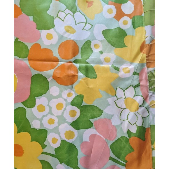 Vintage Mid Century‎ Large Scale Floral Satin Fabric Marimekko-like 44" by 120" - Picture 7 of 9